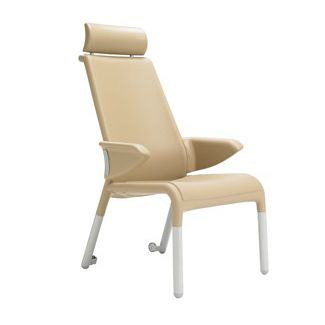Chair with armrests - Salus PSSA01 - Teal - on casters / with high backrest