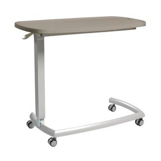 Height-adjustable overbed table - Affiniti OTR2 - Teal - on casters