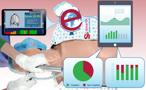 Emergency care training manikin - ALS Pro+e - SmartMan - artificial ventilation / CPR / adult