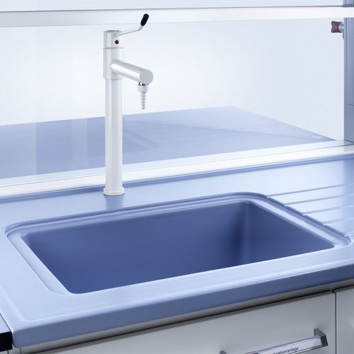 Laboratory sink - EXPLORIS® - Köttermann - 1-station / ceramic / stainless steel