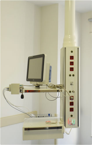 Ceiling-mounted medical pendant - SACP-90 - Schönn Medizintechnik - intensive care / operating room / single-arm