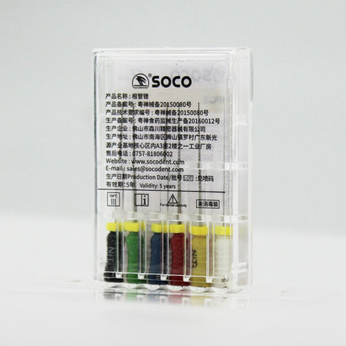 Rotary dental file - SCF-S.S - SOCO Precision Instrument Co., Ltd. - for root canal treatment / stainless steel