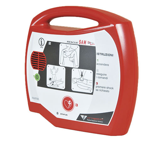 Semi-automatic external defibrillator - Rescue Sam - Progetti S.r.l. - for public space / for home use / biphasic