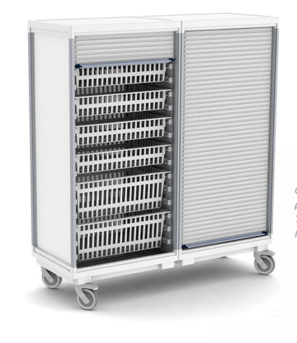 Hospital trolley - 40254100D - ScanModul® - with tambour door / with basket / 2-door