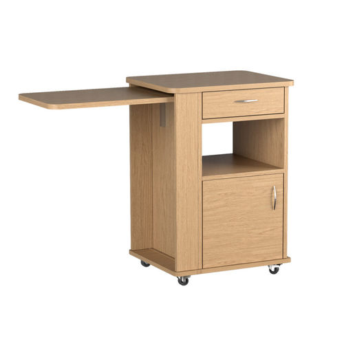 Bedside cabinet on casters - VIRGO H - Reha-Bed - with integrated over-bed table / with drawers