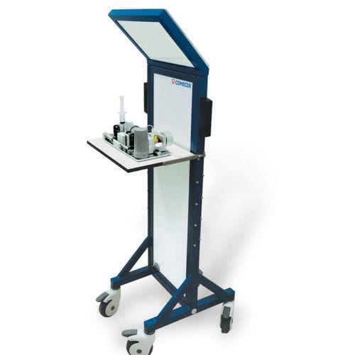 Beta ray radiation shielding screen - VLS-PET - Comecer - mobile / with window