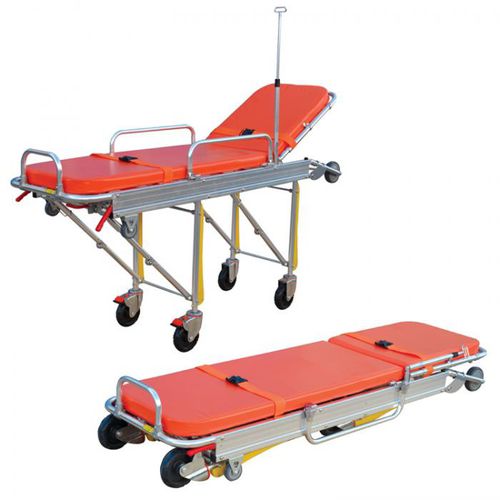 Transport stretcher trolley - BES-HB070 - Besco Medical - manual / height-adjustable / folding