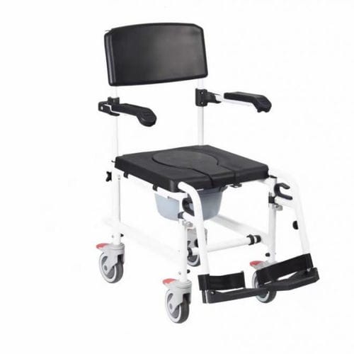 Commode chair with armrests - BES-BS040a - Besco Medical - on casters / with footrest