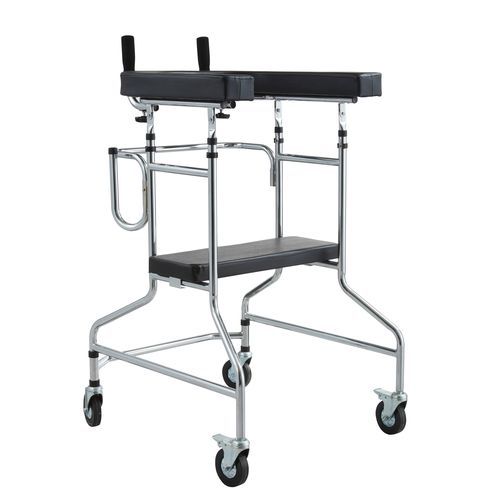 4-wheel walking frame - BES-WA26 - Besco Medical - height-adjustable
