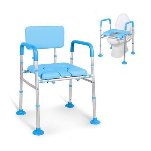 Shower chair with backrest - BES-BS035L - Besco Medical - with high backrest / with lid / with armrests