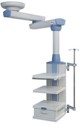 Ceiling-mounted medical pendant - SU6040 - LANCO LTDA. - anesthesia / articulated / with shelves