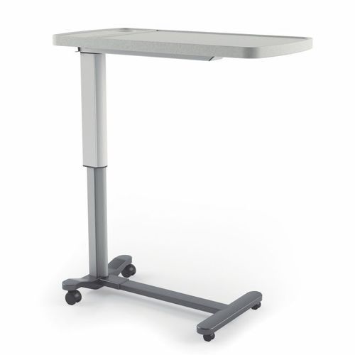 Overbed table on casters - VLT-480 - Vallitech Móveis Hospitalares - height-adjustable / manually operated