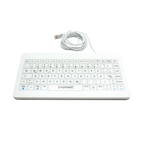Glass medical keyboard - megAsept touch mini - MEGABYTE Systemhaus GmbH - antibacterial / disinfectable / hygiene