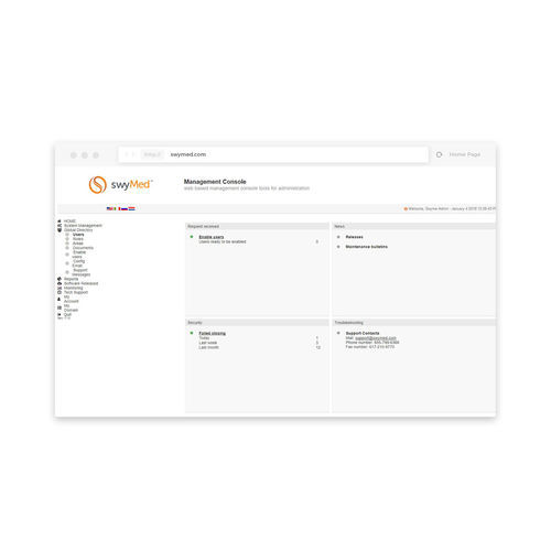 Data analysis software - SwyMed - for control / transport / medical