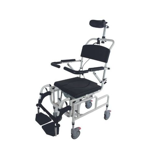 Commode chair with armrests - A SUPREME - Allmobility - on casters / with footrest / for people with reduced mobility