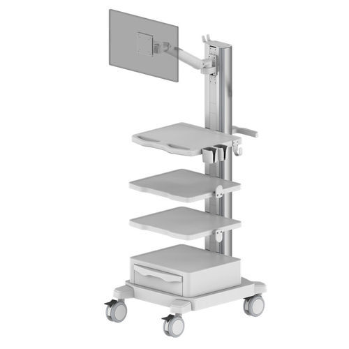 Panel PC computer cart - KRT-P-3318 - Coriton Instrument Co., Ltd. - point-of-care / secure / modular