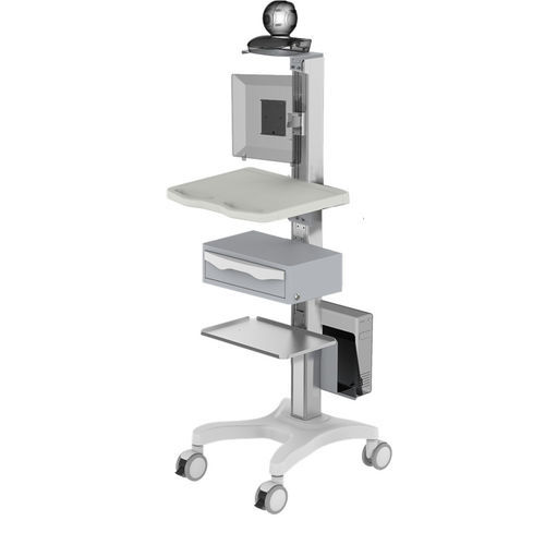 Panel PC computer cart - TR700-200-XXX - Coriton Instrument Co., Ltd. - with drawer / height-adjustable / secure