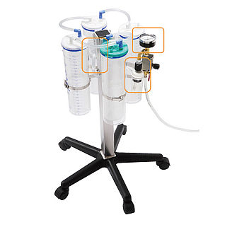 Pneumatic surgical suction pump - 1199010 - Lily Medical Corporation - on casters