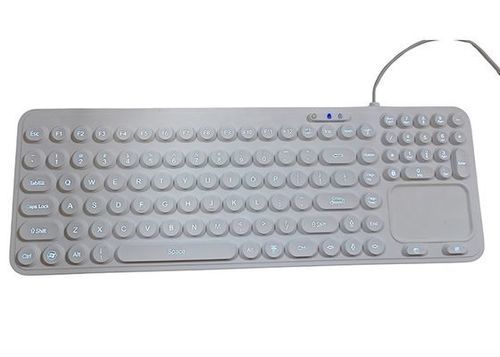Keyboard with touchpad - P-M10TP-BL - PAC Technology - silicone rubber / disinfectable / LED-backlit