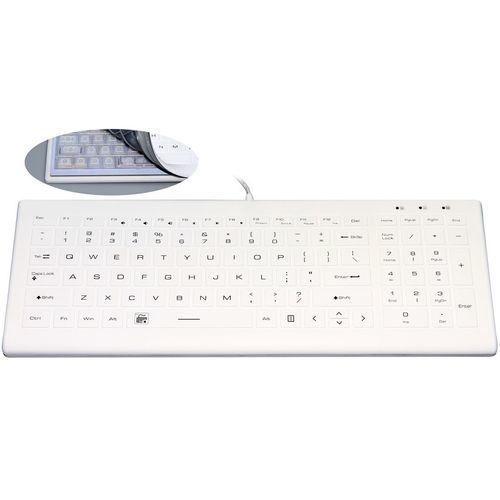 Silicone rubber keyboard - P-K66BL - PAC Technology - waterproof / washable / disinfectable