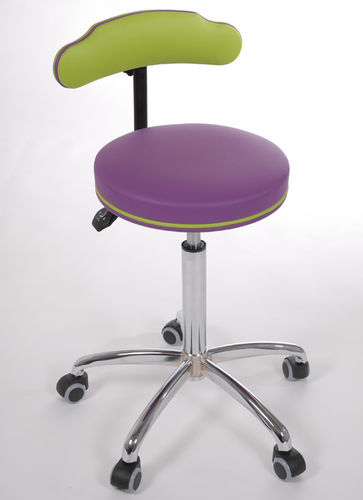 Dental stool - CAMARGUE  - MEUNIER CARUS MEDICAL - height-adjustable / on casters / with backrest