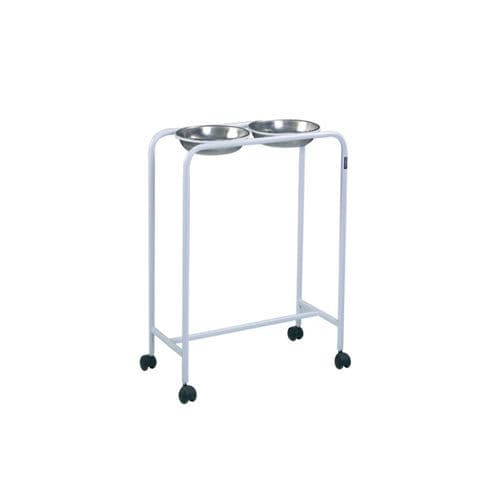Double bin surgical basin stand - TM-B 2005 - Turmed - trolley-mounted / stainless steel