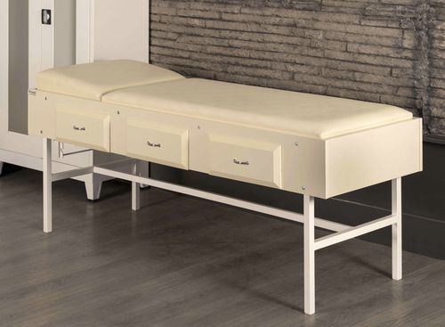 Manual examination table - TM-A 1003  - Turmed - fixed-height / with storage unit / 2-section