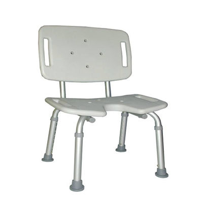 Shower chair with cutout seat - HMP-5005KD - Home Medical Products Inc. - with backrest / height-adjustable / plastic