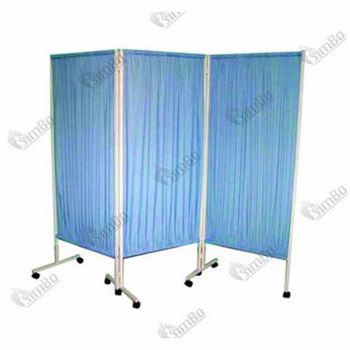Hospital screen on casters - ShM3 - Ltd. Norma-Trade - 3-panel / with curtain