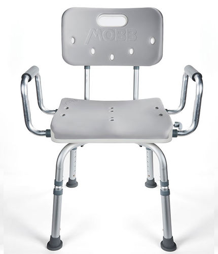 Shower chair with armrests - MHSCIII - Mobb+ Health Care - with backrest / ergonomic / swivel