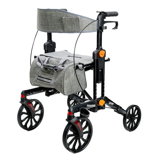 4-wheel rollator - MHRL108BK - Mobb+ Health Care - with armrests / height-adjustable / folding
