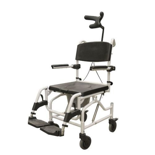 Shower chair with armrests - SIIRI - Tukimet Oy - on casters / with footrest / with cutout seat