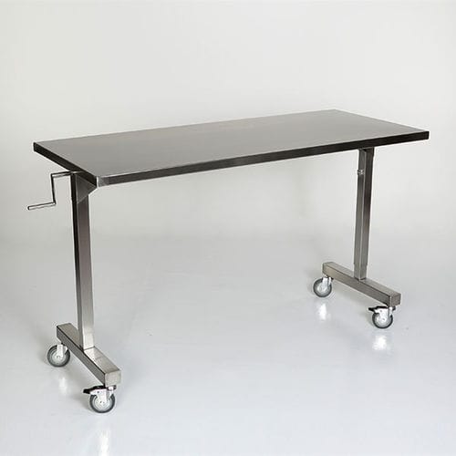 Work table - MCM-53 series - Mid Central Medical - rectangular / height-adjustable / on casters