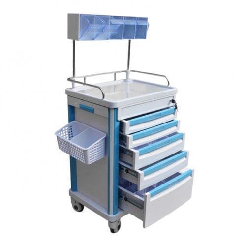 Hospital cart - MT-75001 - Shandong Mingtai Medical Equipment Group - anesthesia / 5-drawer / with shelf