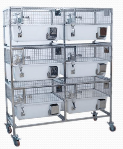 Guinea pig veterinary cage GPINT PP 01 Meditech Technologies India 6 compartment polypropylene 3 shelf