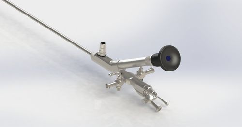 Adult nephroscope - NPSLM.01 - EMOS Technology - bent / with working channel