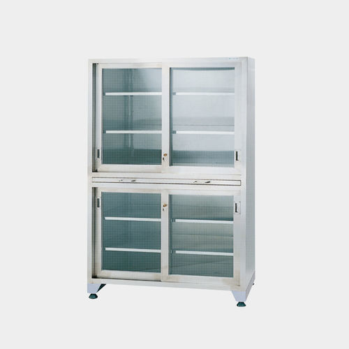 Cabinet with shelf - EL-051 series - Elpis Medical - with door / stainless steel / gray