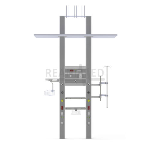 Vertical bed head unit - YBU-H00-M01-2R - Reanimed Teknik Tibbi Sistemler Ltd Sti - ceiling-mounted / for intensive care service