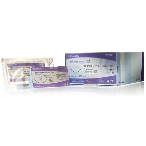 Mid-term absorbable suture thread - Chirasorb  - Vitrex Medical A/S - ophthalmic surgery / soft tissue surgery / 6-0