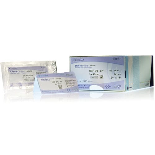 Mid-term absorbable suture thread - Chirlac braided - Vitrex Medical A/S - general surgery / 6-0 / 5-0