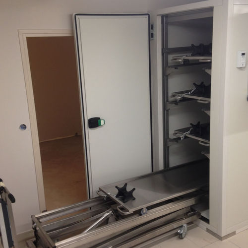 Mortuary stretcher mortuary cabinet - MORG418 - FRIMA CONCEPT - 4-body / front-loading / 1-door