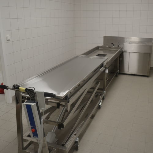 Mortuary washing table - FRIMA CONCEPT - rectangular / ventilated / fixed