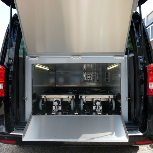 Mortuary stretcher mortuary cabinet - CONT101 - FRIMA CONCEPT - 2-body / front-loading / mobile