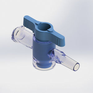 Infusion connector with stopcock - 561023 - Elcam Medical Italy - straight / LUER®-lock
