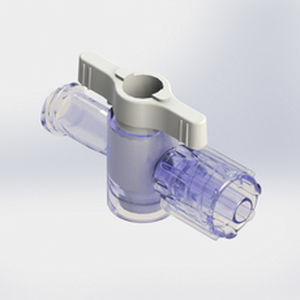 Straight infusion connector - 561010 - Elcam Medical Italy - with stopcock