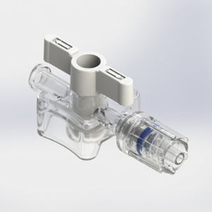 Infusion connector with stopcock - 565008 - Elcam Medical Italy - straight / LUER®-lock