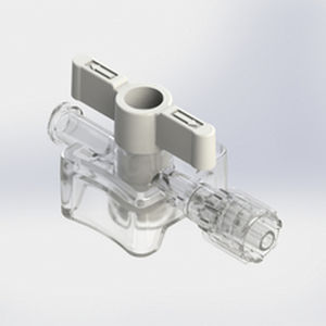 Infusion connector with stopcock - 565009 - Elcam Medical Italy - straight / LUER®-lock