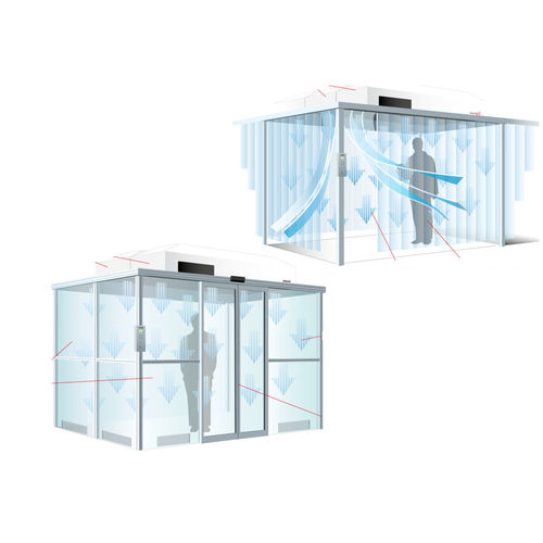 Stainless steel clean room - Spetec - aluminum frame / laminar flow