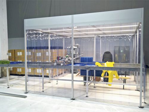 ISO class 8 clean room - CleanFlowCell® 3000.4.721 - SCHILLING ENGINEERING - soft wall