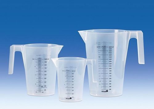 Polypropylene beaker - 480941 - Vitlab - graduated / with handle / stackable